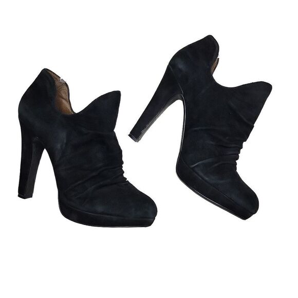 Rosegold Ankle Platform Black Suede Bootie Size 8 / 39 - Picture 1 of 15